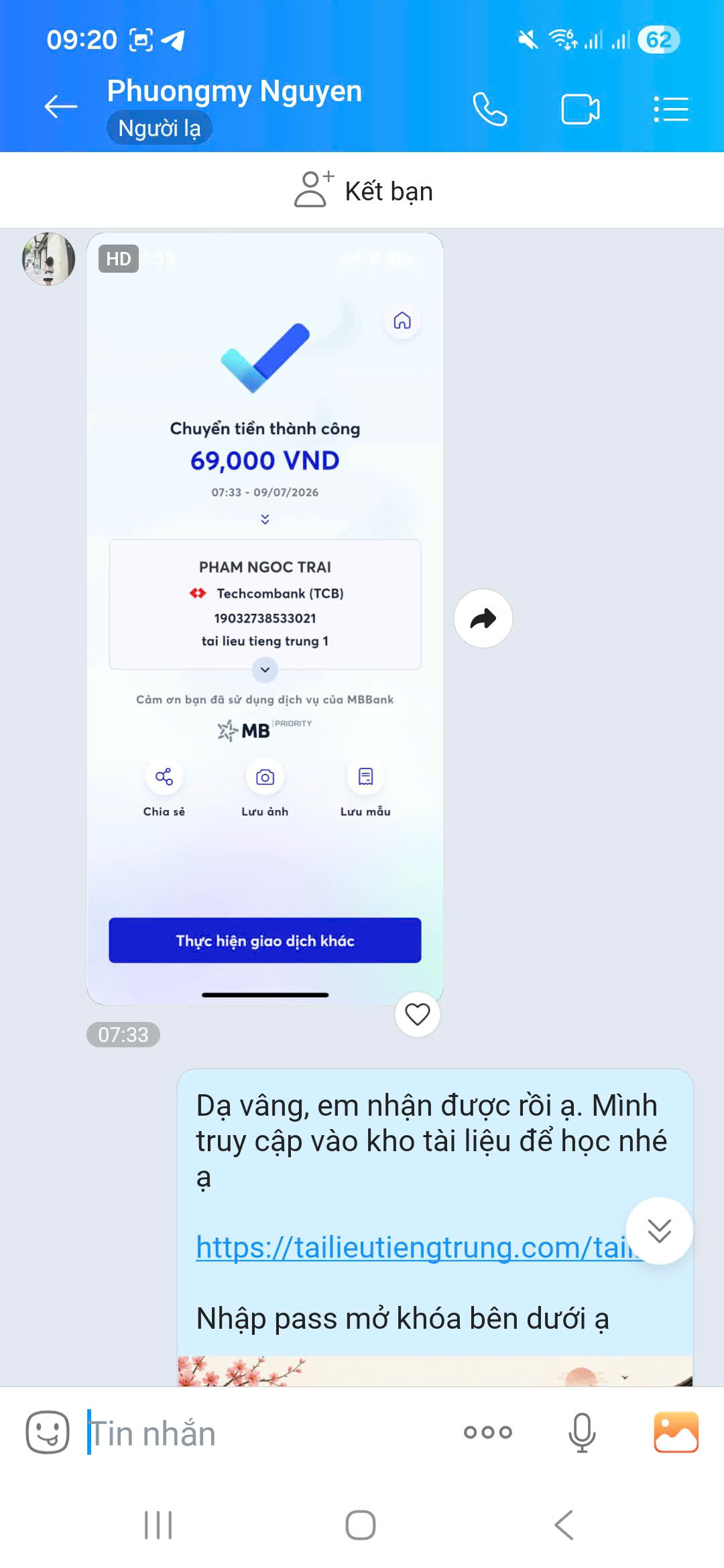 Giao dịch thành công